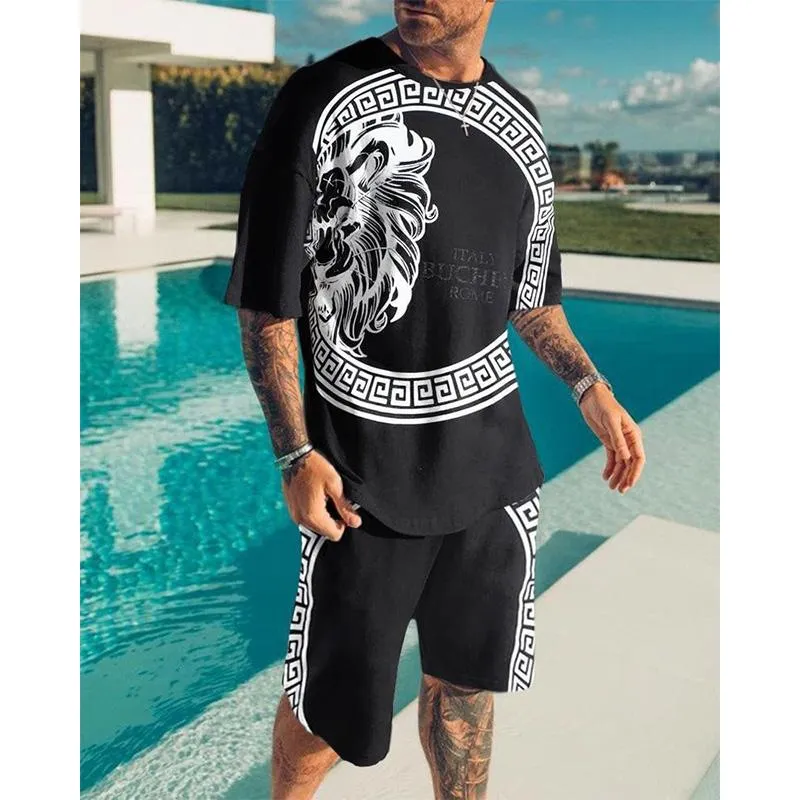 MEN'S BREATHABLE QUICK-DRYING SHORTS SHORT-SLEEVED T-SHIRT CASUAL SUIT 95747142YM