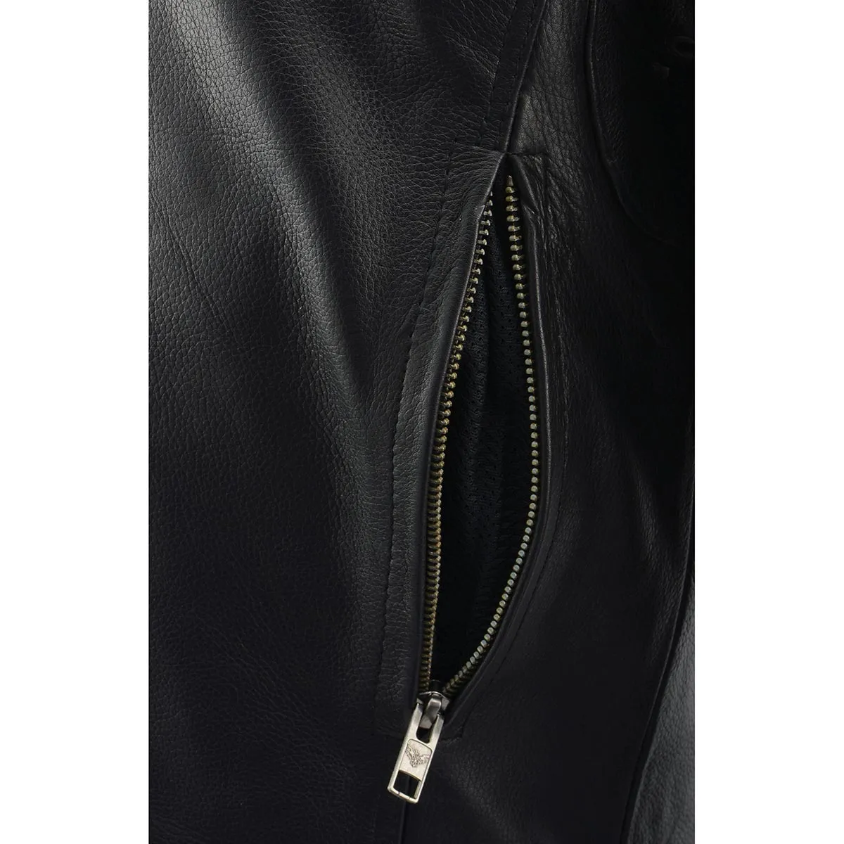 Milwaukee Leather MLM1560 Men's Black Long Body and Vented Motorcycle