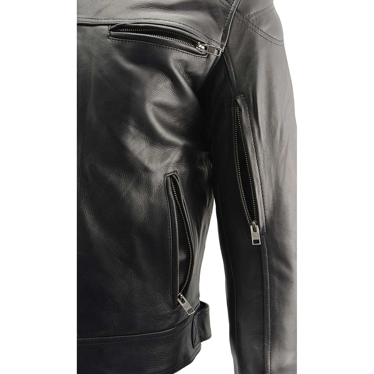 Milwaukee Leather MLM1560 Men's Black Long Body and Vented Motorcycle