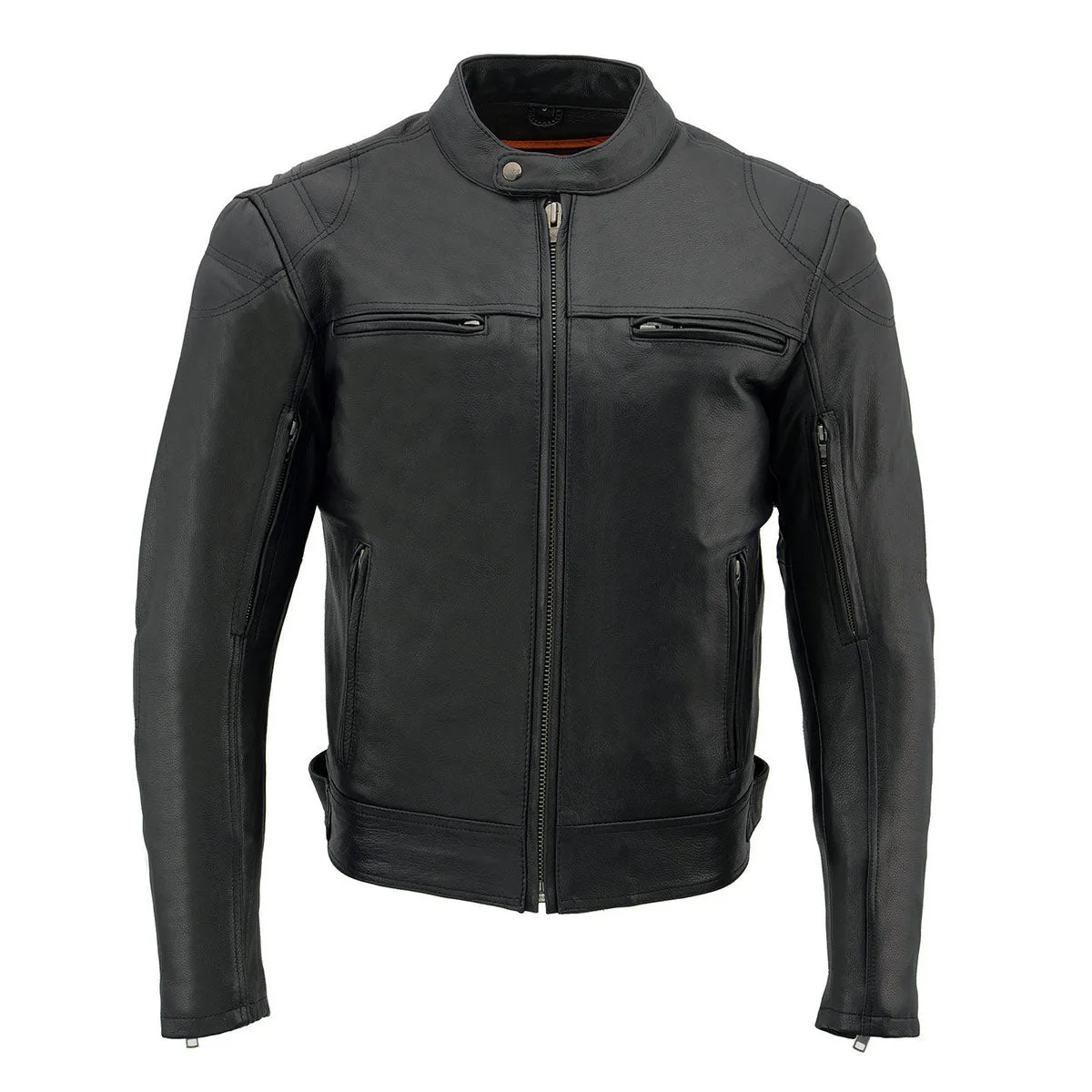 Milwaukee Leather MLM1560 Men's Black Long Body and Vented Motorcycle