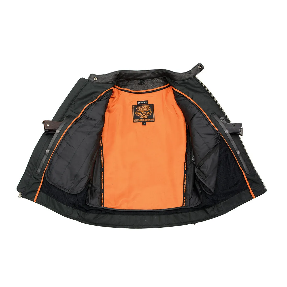 Milwaukee Leather MLM1560 Men's Black Long Body and Vented Motorcycle