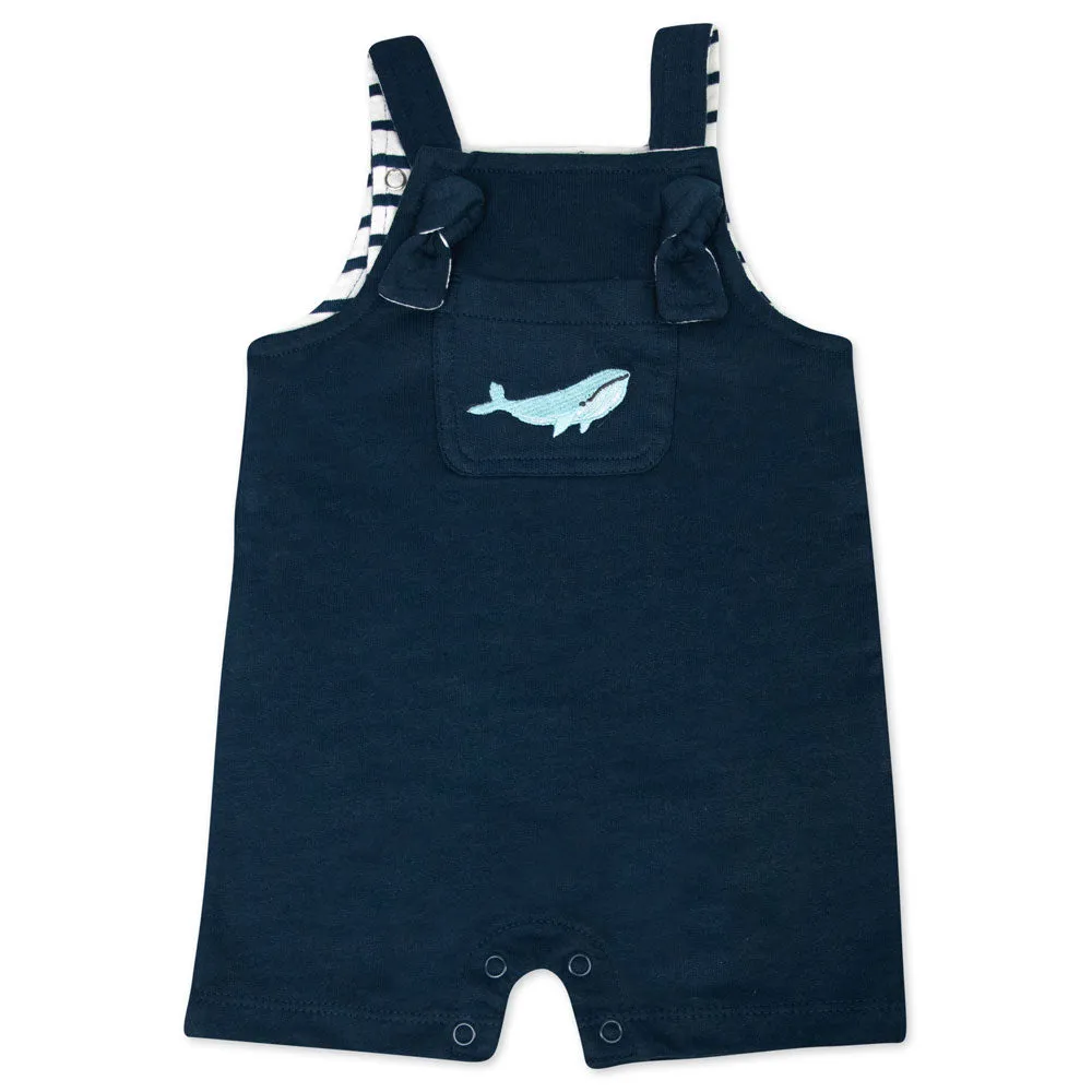 Organic Cotton 2-Piece Shortall Set in Sweet Sea Life Print