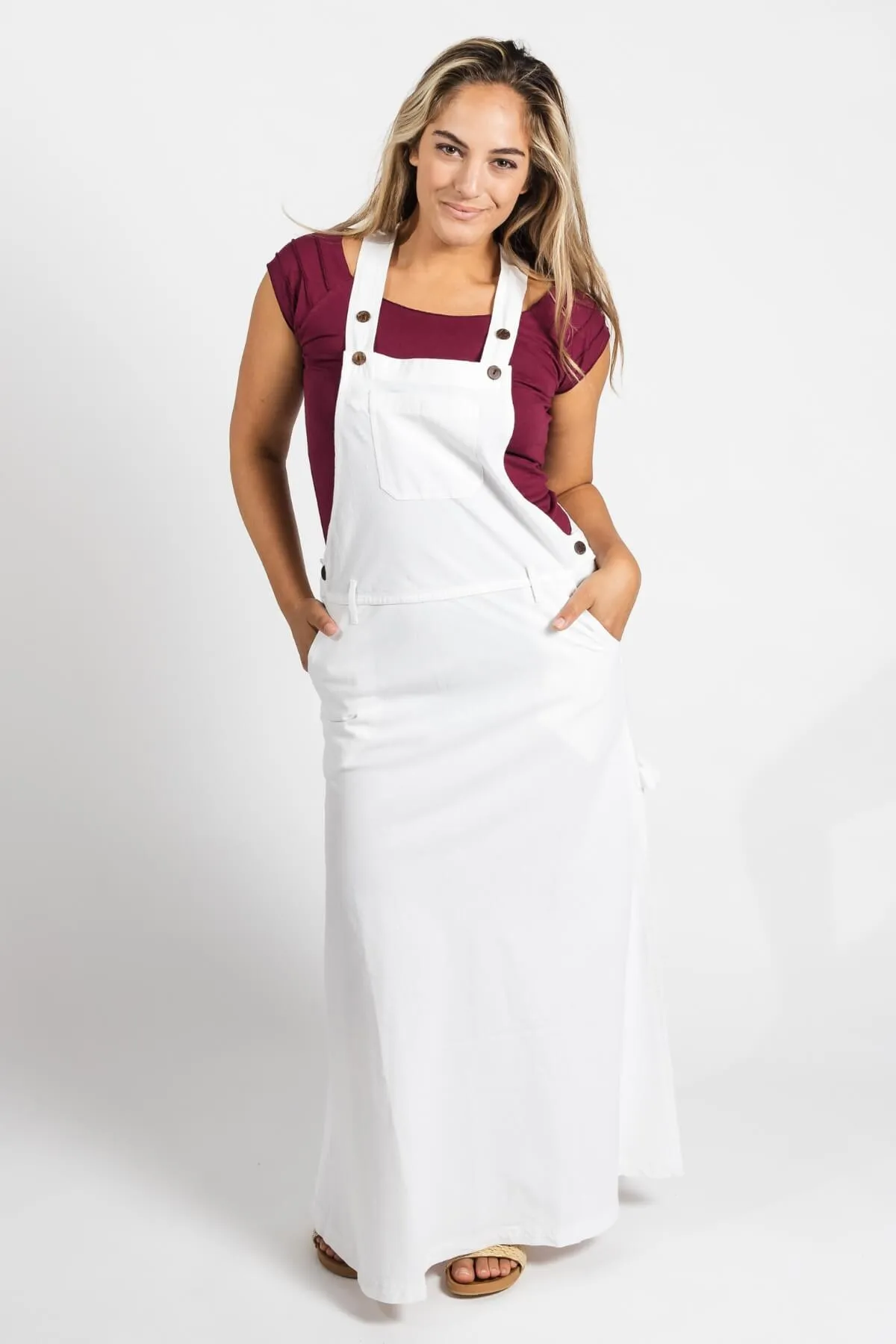 Overall Maxi Dress - White