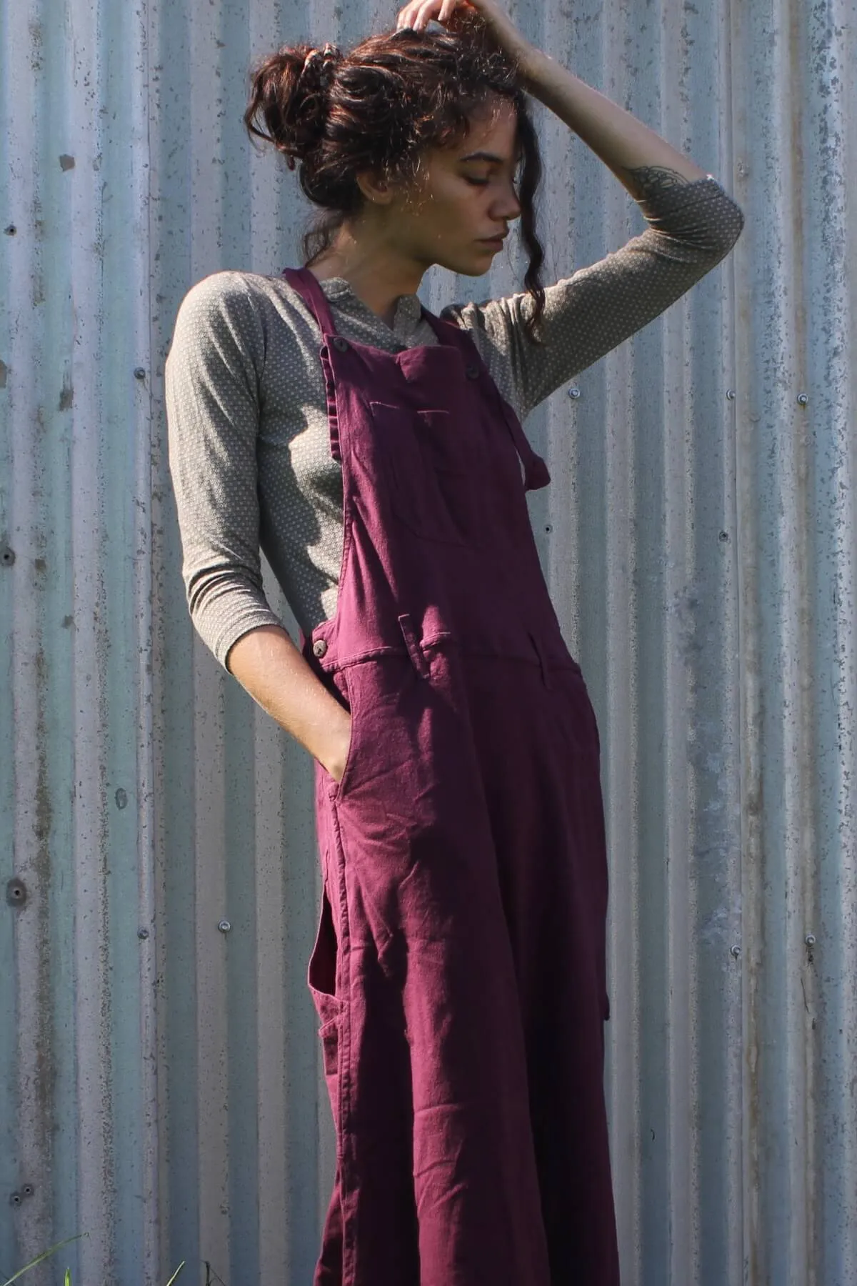 Overall Maxi Dress - Wine