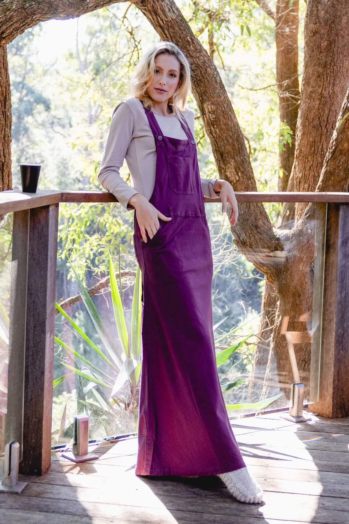 Overall Maxi Dress - Wine