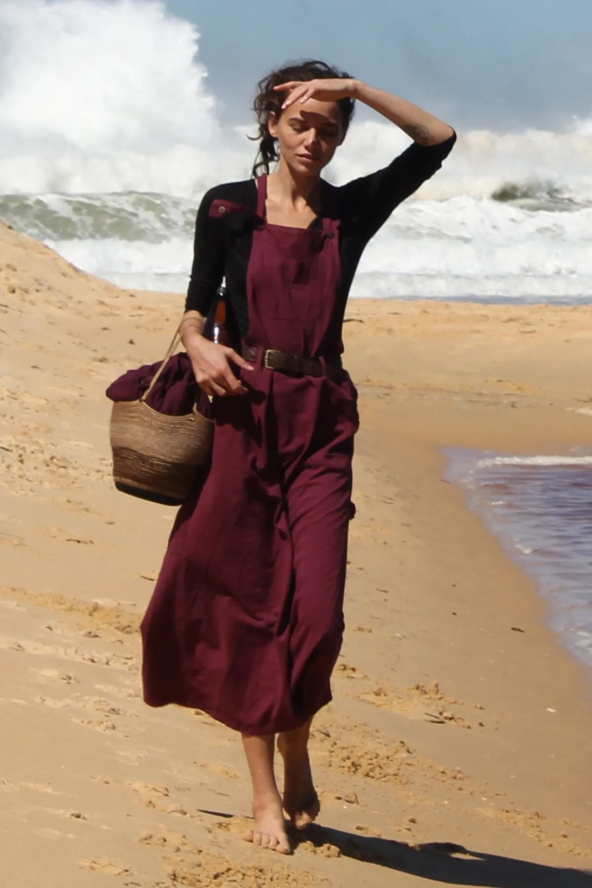Overall Maxi Dress - Wine