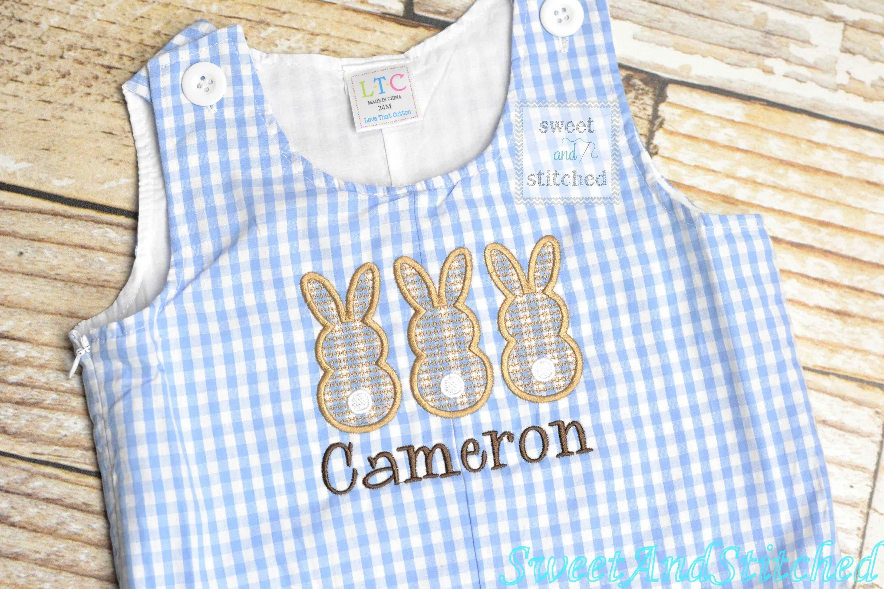 Personalized Boys Easter outfit with bunny design and name - Baby Boy Easter Outfit, Easter overalls, Easter monogrammed Longall outfit