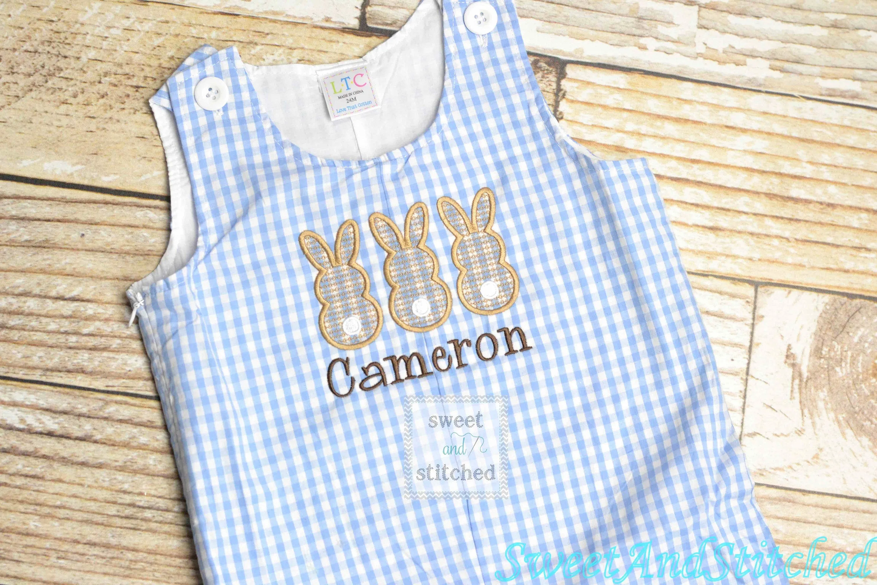 Personalized Boys Easter outfit with bunny design and name - Baby Boy Easter Outfit, Easter overalls, Easter monogrammed Longall outfit