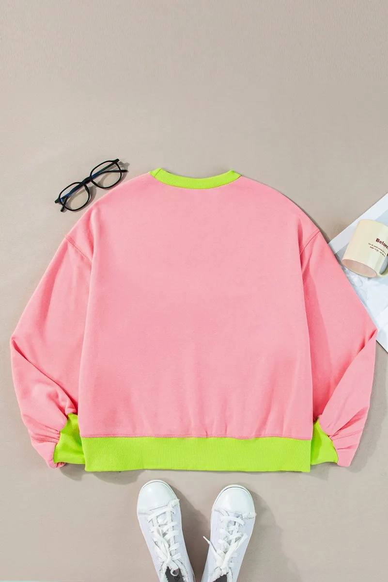 Pink and Neon Green Sweatshirt