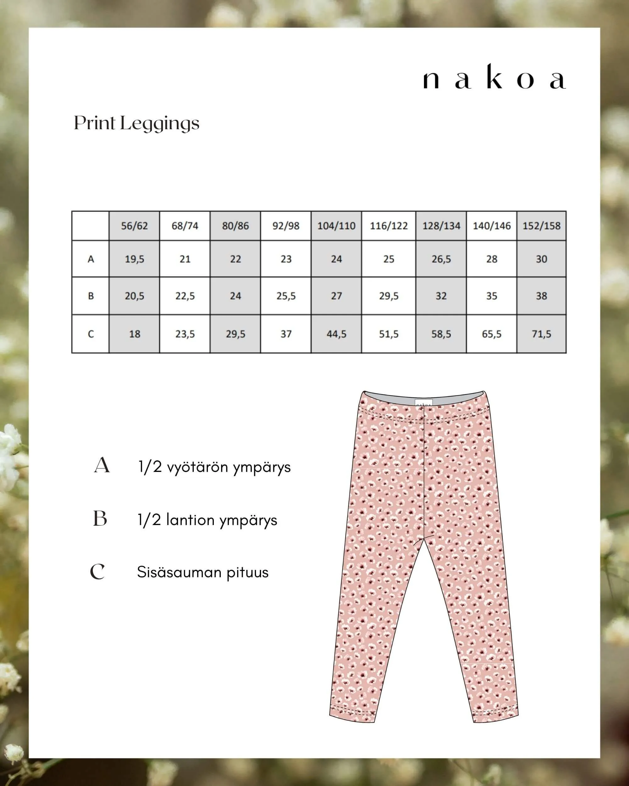 Print Leggings, Blushing Blossoms