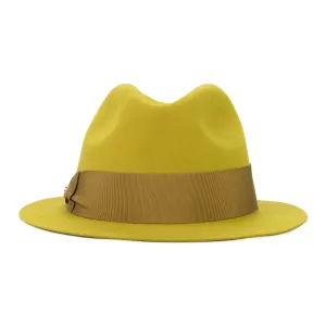 RABBIT CASHMERE BLEND MUSTARD FEDORA HAT