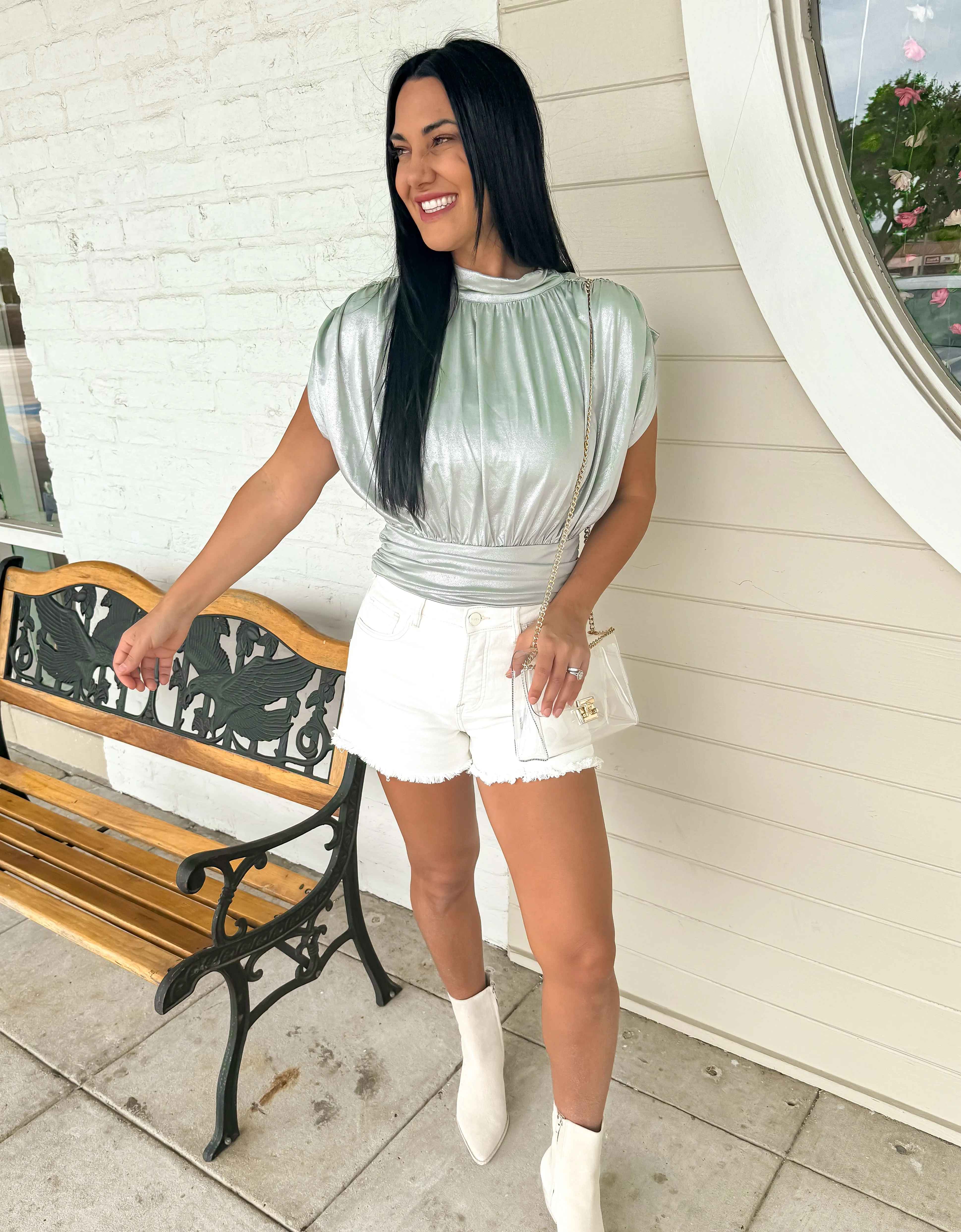 Shine Bright Top Grey