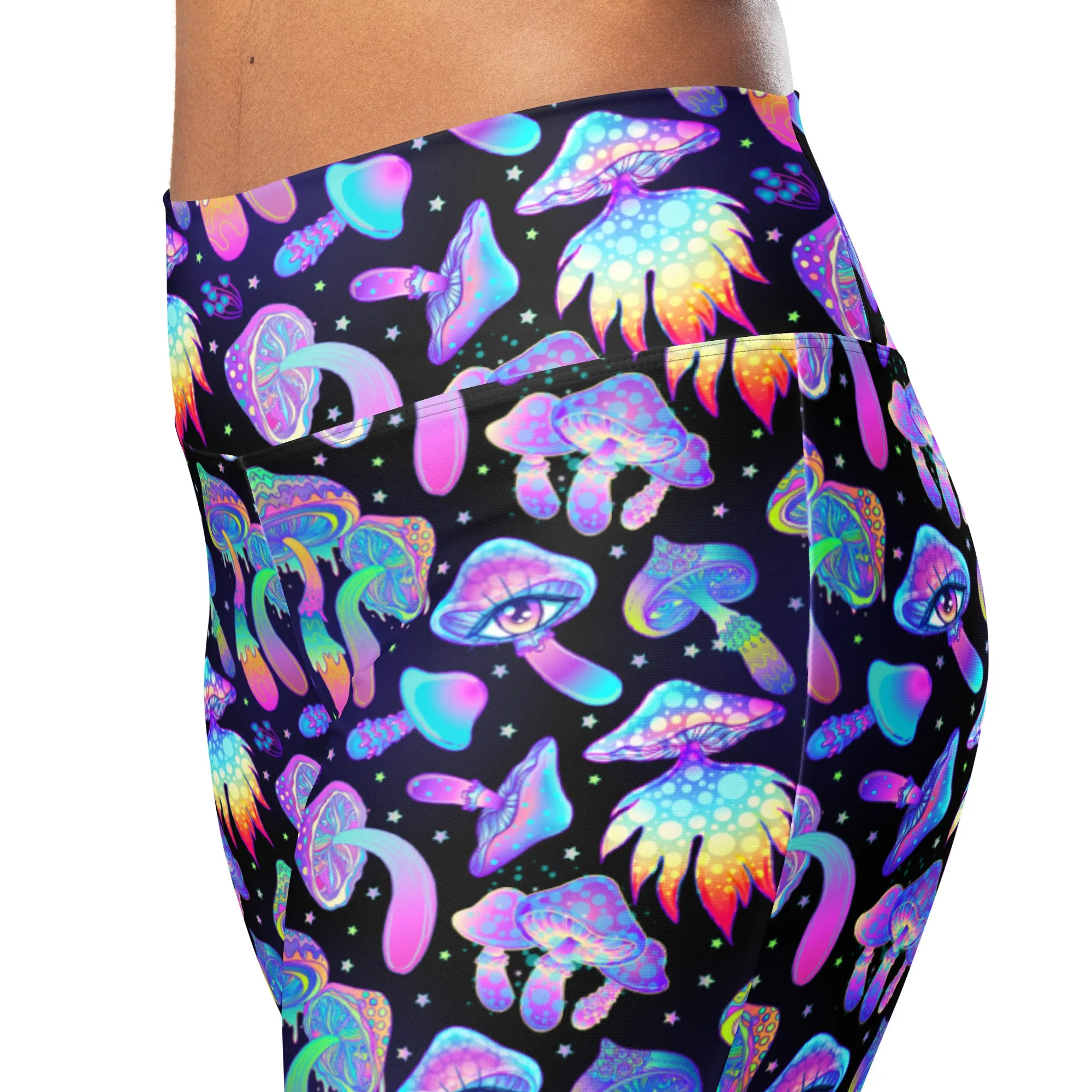 Shroomin Black Flare Leggings