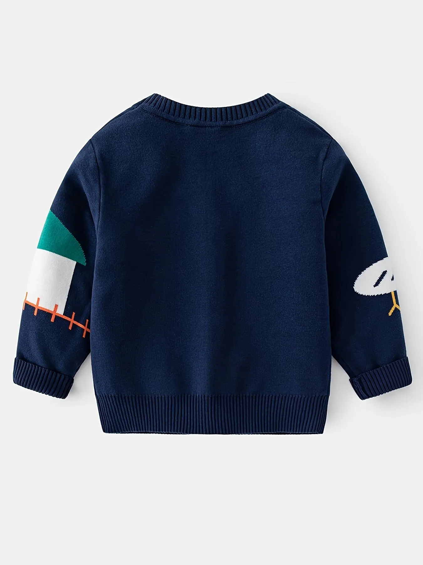 Soft V-Neck Cartoon Jacquard Knit Cardigan Sweater - Long Sleeve, Regular Fit, Slight Stretch, Hand Washable - Preppy Style for Boys and Girls, Perfect for Spring and Fall