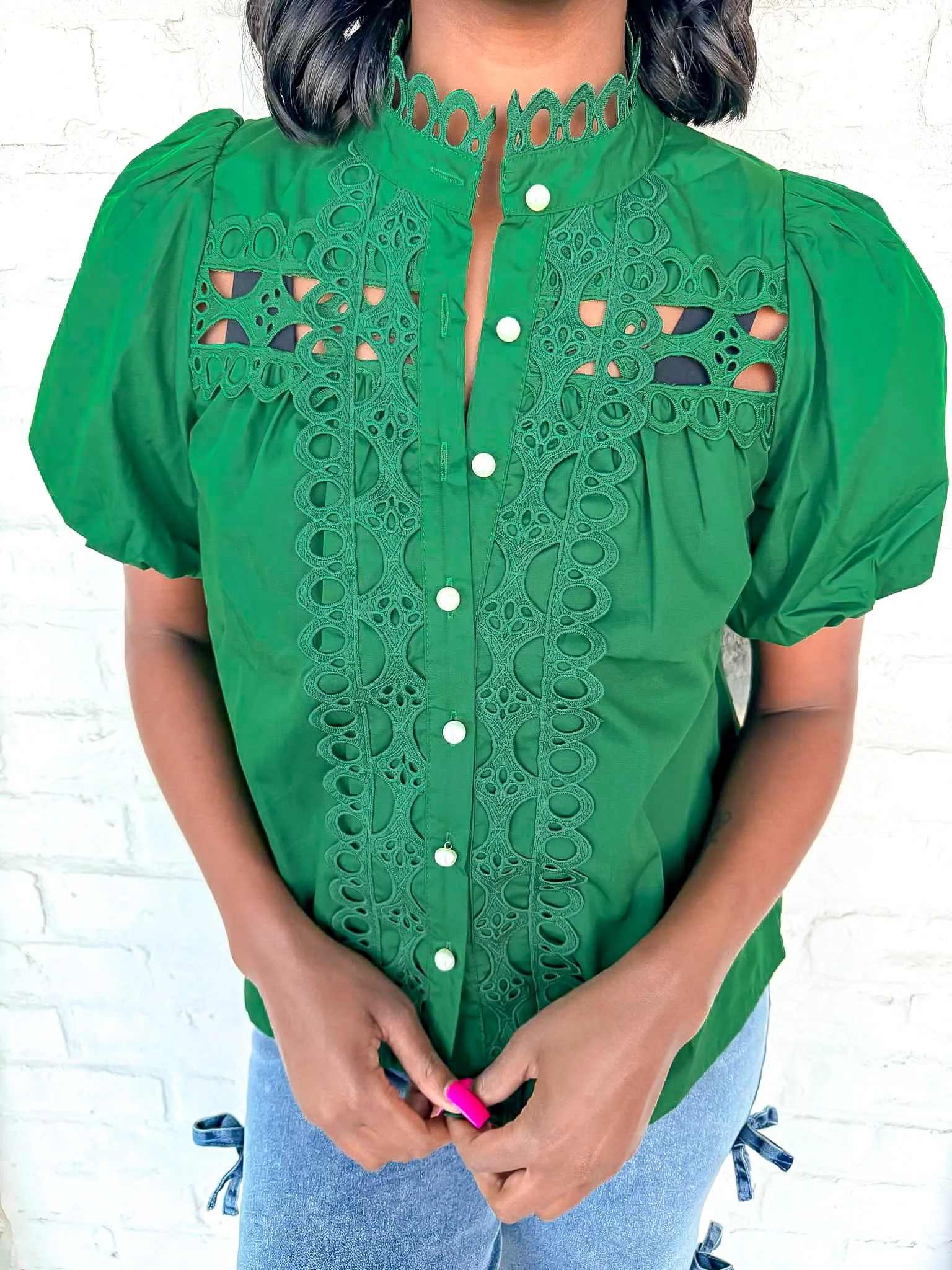 Stay Around Green Top