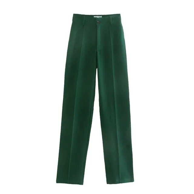 TRAF Trendy High Waist Zipper Fly Pants