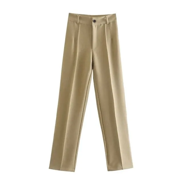 TRAF Trendy High Waist Zipper Fly Pants