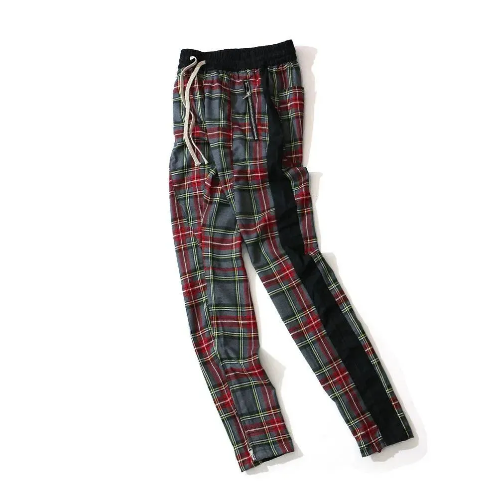 Urban Check Ankle Zip Lattice Joggers