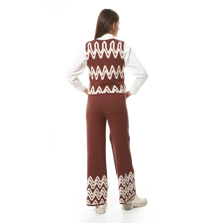 V-Neck Sleeveless Knitted Pants Set - Mr Joe