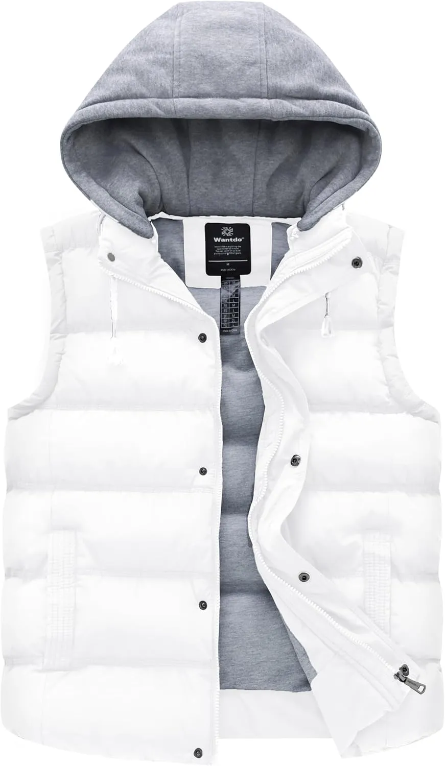 wantdo Women's Quilted Puffer Vest Thicken Warm Winter Coat with Removable Hood