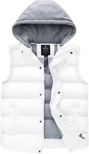 wantdo Women's Quilted Puffer Vest Thicken Warm Winter Coat with Removable Hood