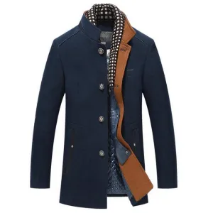 West Louis Wool Cashmere Detachable Scarf Coat
