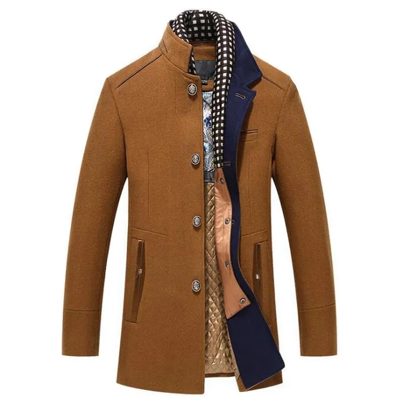 West Louis Wool Cashmere Detachable Scarf Coat