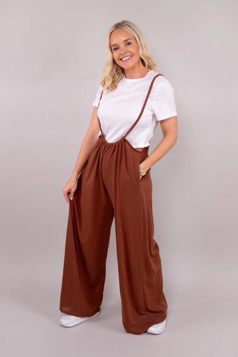 What I Want Suspender Overalls-Brown