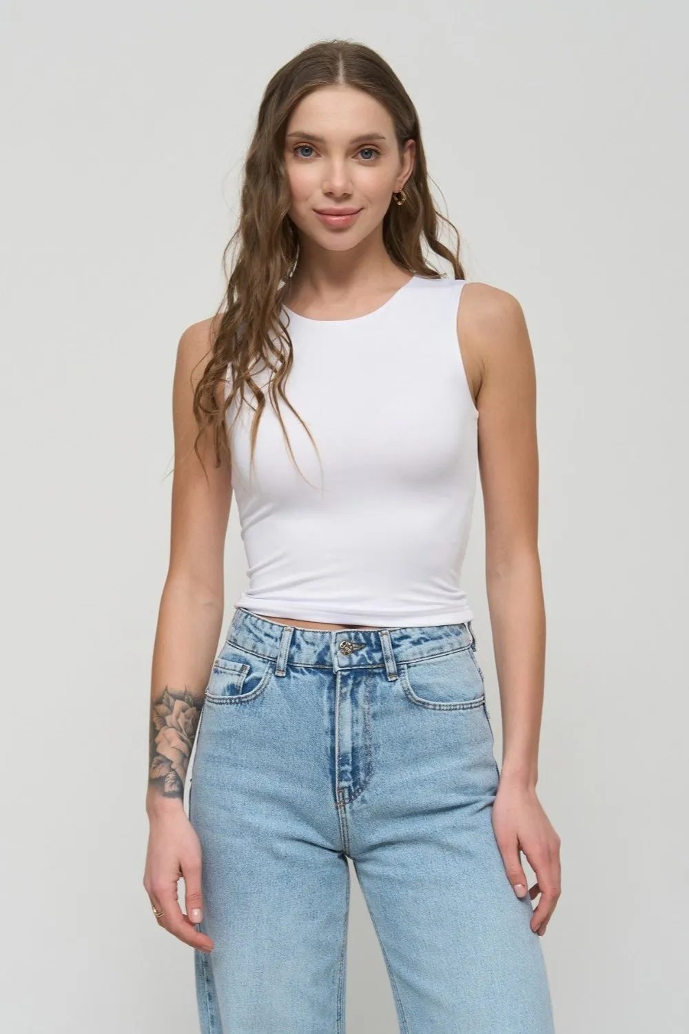 White Basic Tank Top