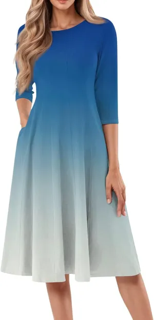 Women's A-Line Soft Dresses Midi Lightweight Breathable Sleevelesss Style Vacation Pockets Party Weddings Dress