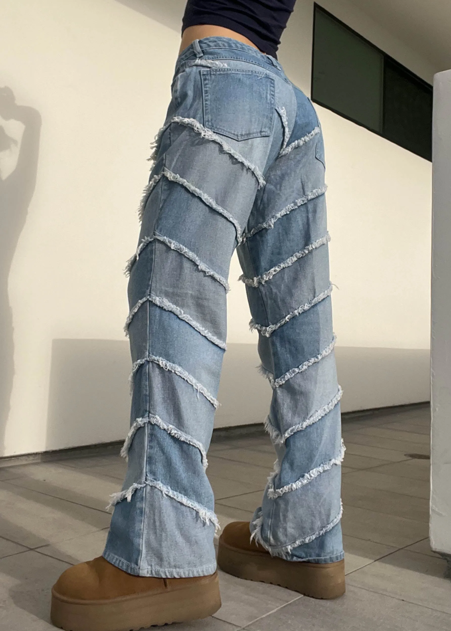 Y2k Patchwork Jeans (L)